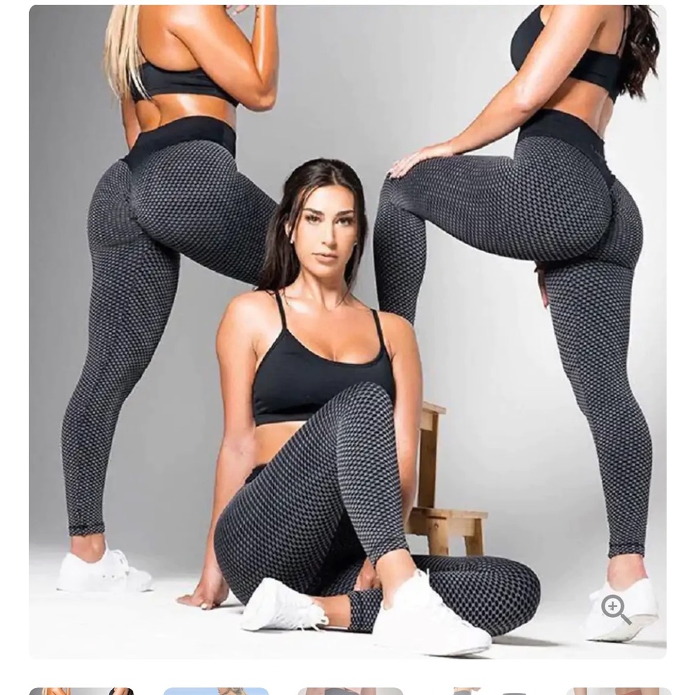 Seamless Textured High-Waist Leggings - Black/Grey
